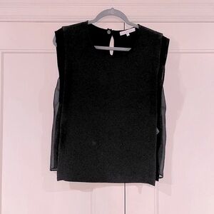 SANDRO Black Top, Sleeveless, Size 1 (Small)